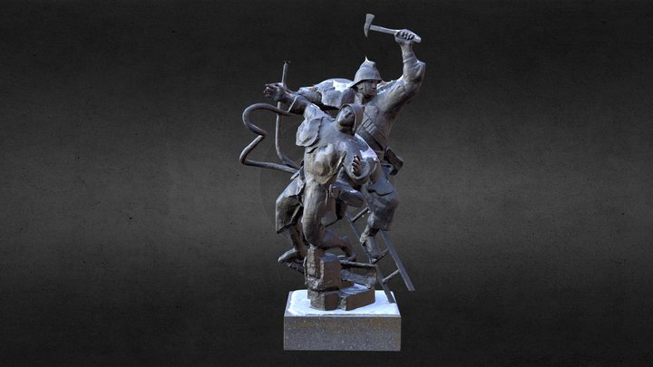 Firefighters Monument in Russia, St. Petersburg 3D Model