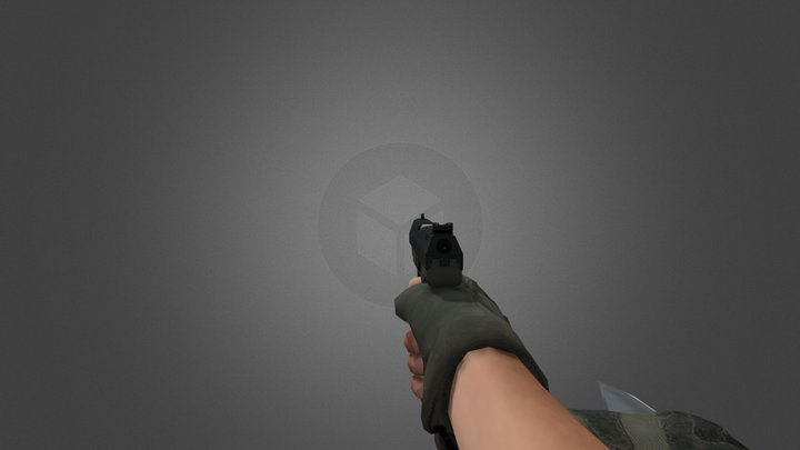 P99 with Knife Animated + Sounds 3D Model