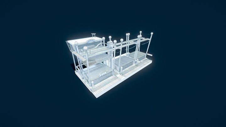 Classroom Table Station 3D Model