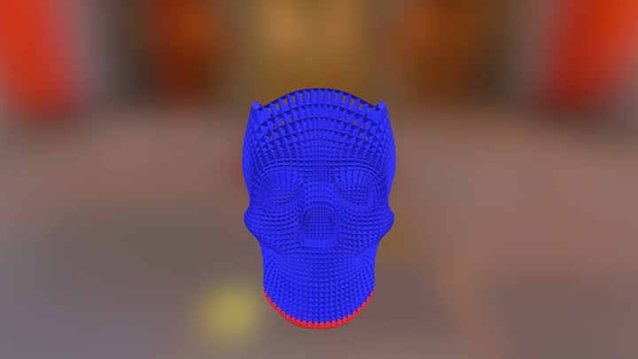 Wireframe Skull Pencil Holder 3D Model