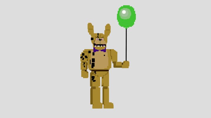 Movie Springbonnie Pixel RIG 3D Model