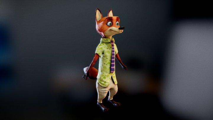 Nick Wilde LowPoly 3D Model