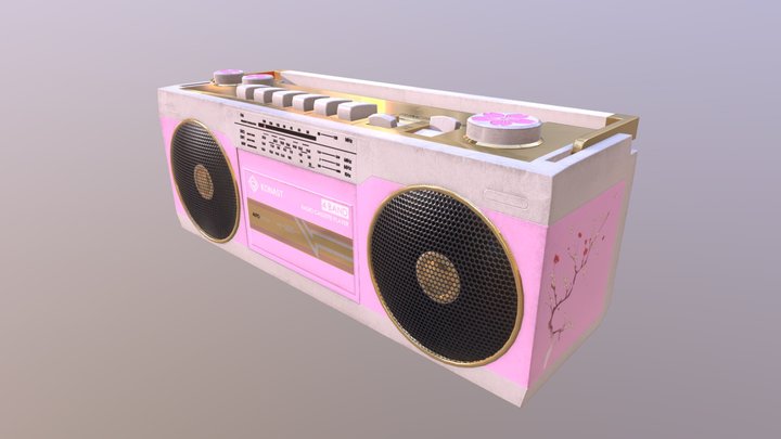 Boombox cherry blossom 3D Model
