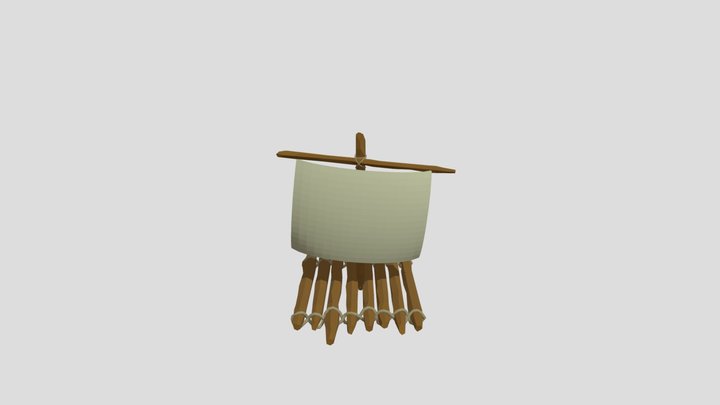 Wooden Raft - Low Poly 3D Model