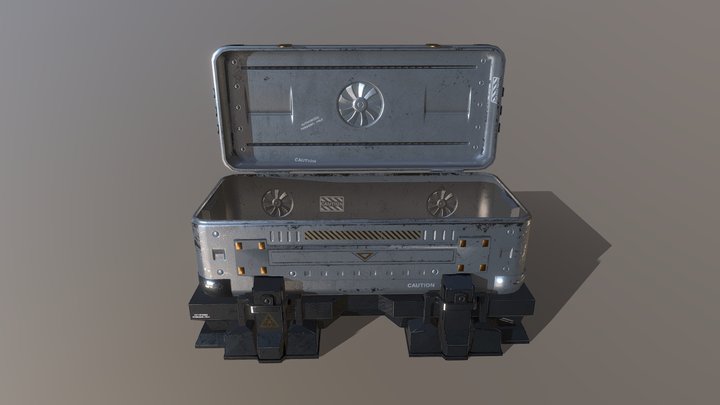 PBR-Science Fiction-Game-Ammunition Box 3D Model