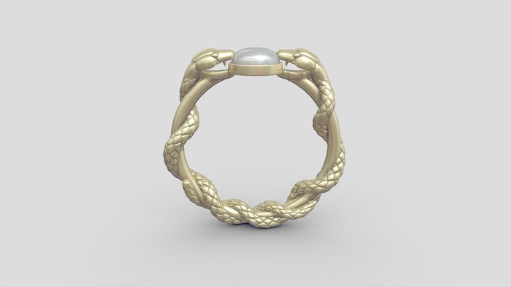 Snake Ring With 5.5 Rose Cut 3D Model