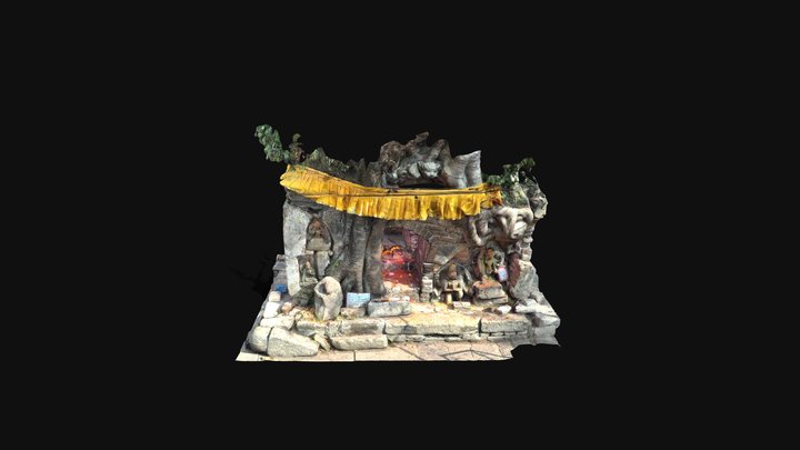 Local Market Tree Temple 3D Model