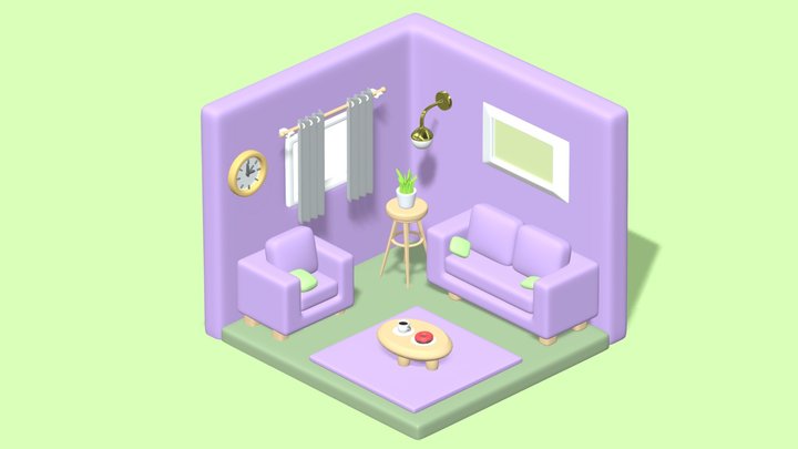 3d Isometric Room 3D Model