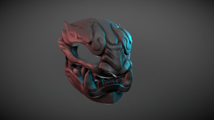 Oni Mask Sculpt 3D Model