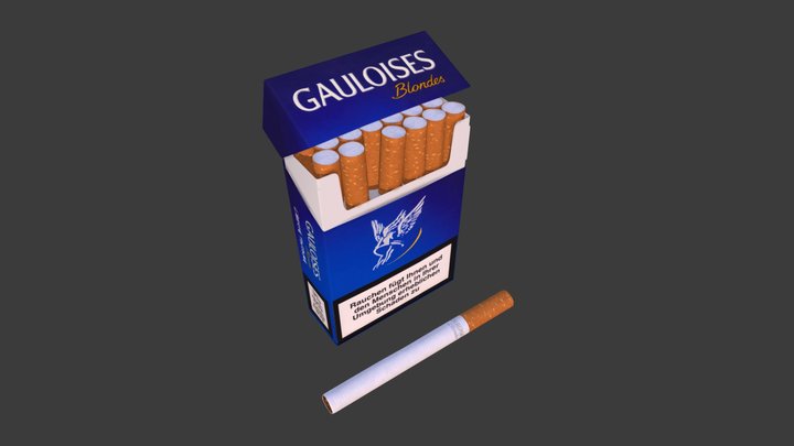 Cigarette Box Scene 3D Model
