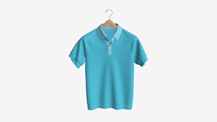 Polo Shirt for Men Mockup 01 Hanging 3D Model