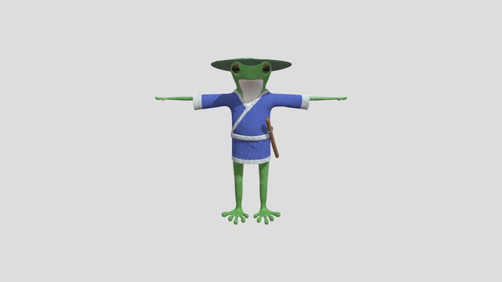 Yoshitsune the Samurai Frog Bow 3D Model