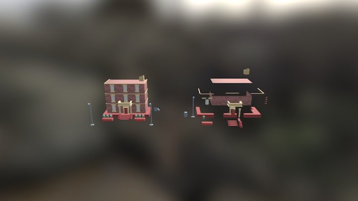 House Modular Textured 3D Model