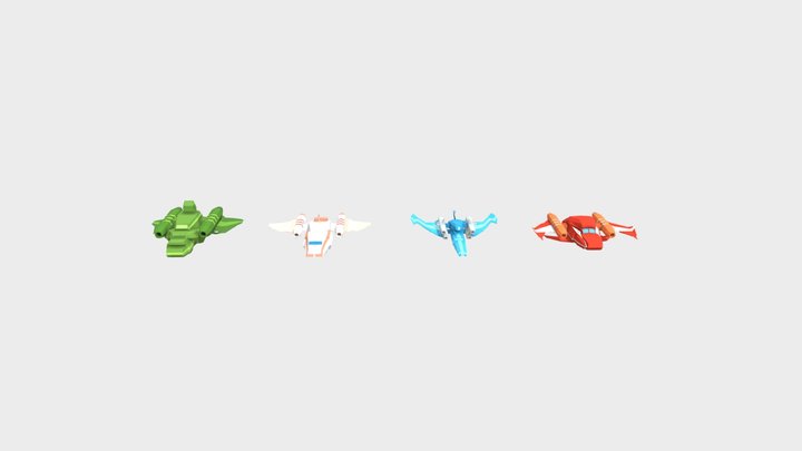 Collection Of Spaceships 3D Model