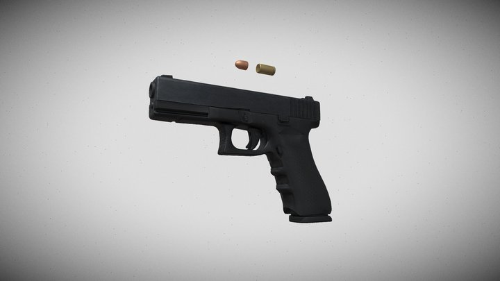 Modern Handgun – Fully Rigged 3D Asset for Games 3D Model