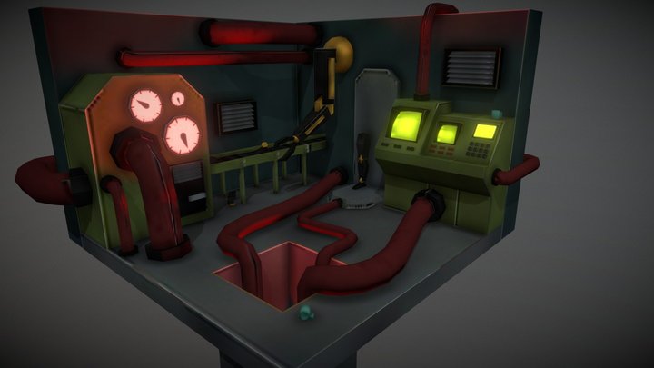 Robot Factory Cubicle - 2e Year Game Design 3D Model