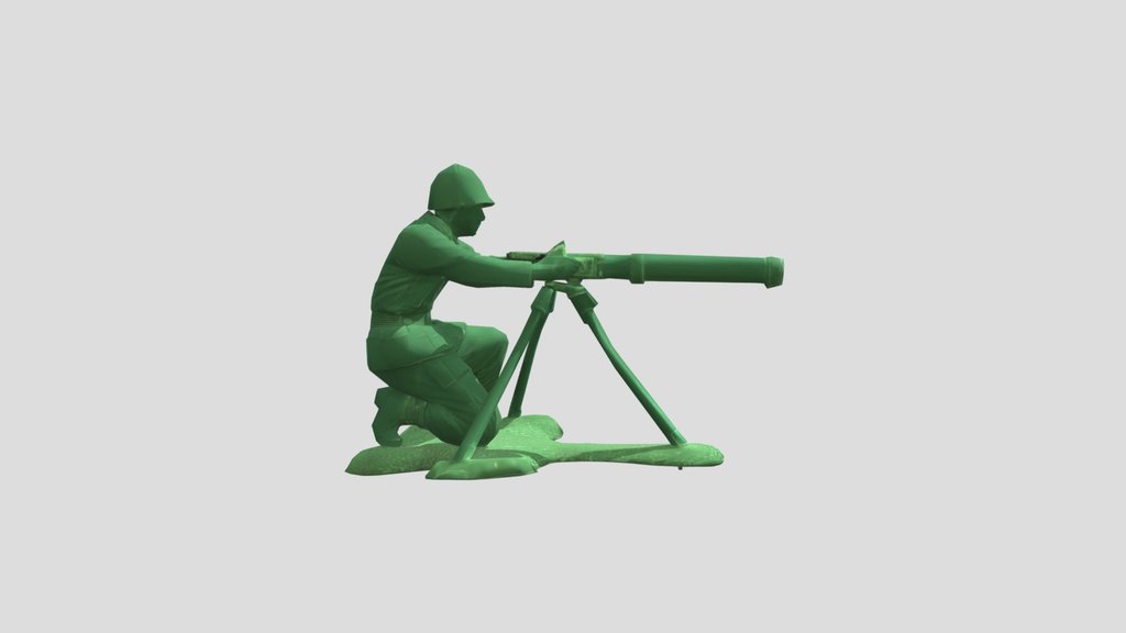 Green Soldier Kneeling_ Mortar_obj