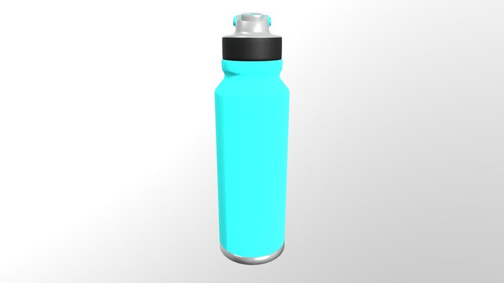 Water Bottle Textured 3D Model