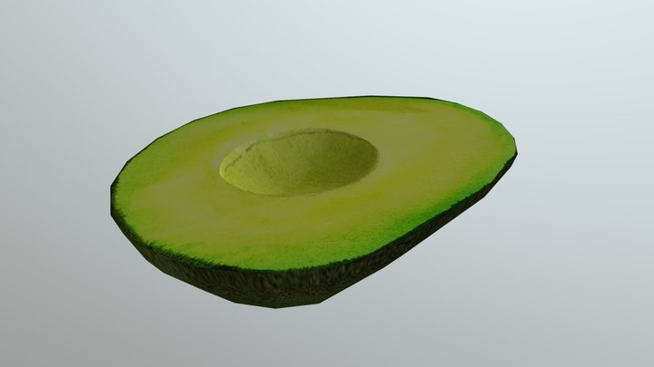 Watercolor Avocado 3D Model