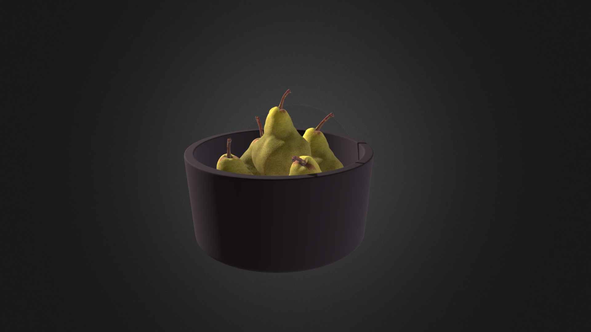 3D model Bowl of pear fruits - This is a 3D model of the Bowl of pear fruits. The 3D model is about a bowl of fruit.