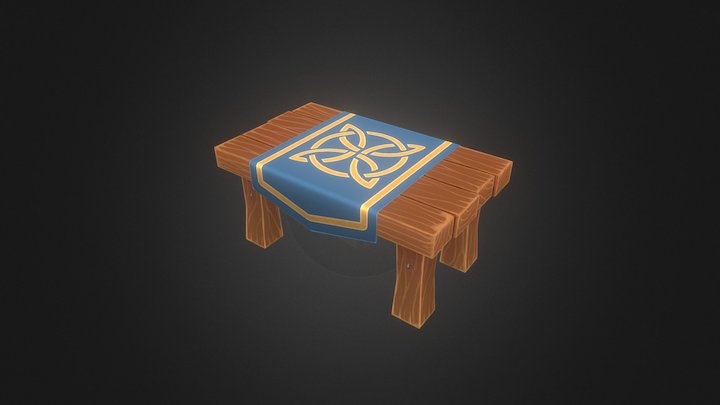 Table Wood 01 3D Model
