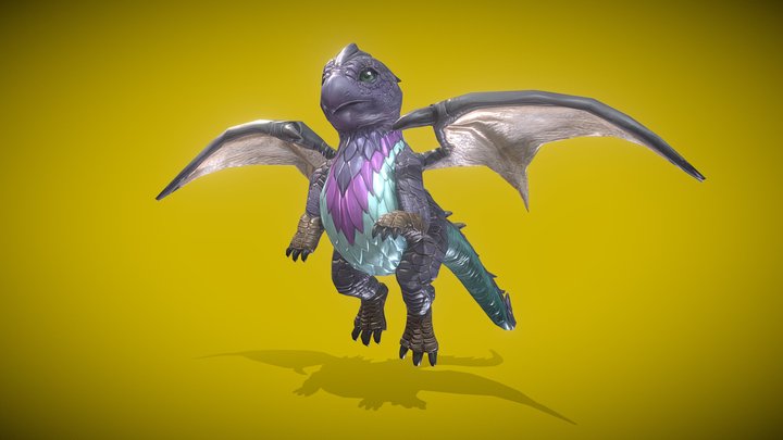 Little Cute Dragon 3D Model