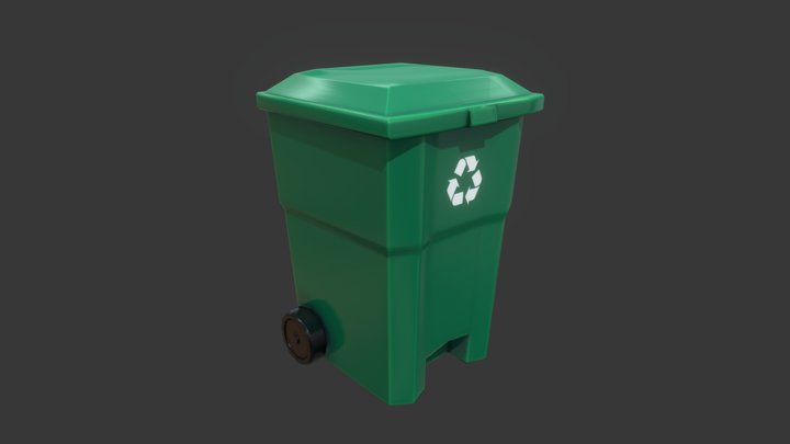 Garbage can - Stylized 3D Model