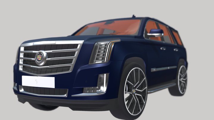 cadillac escalade 2015 base model mid poly 3D Model