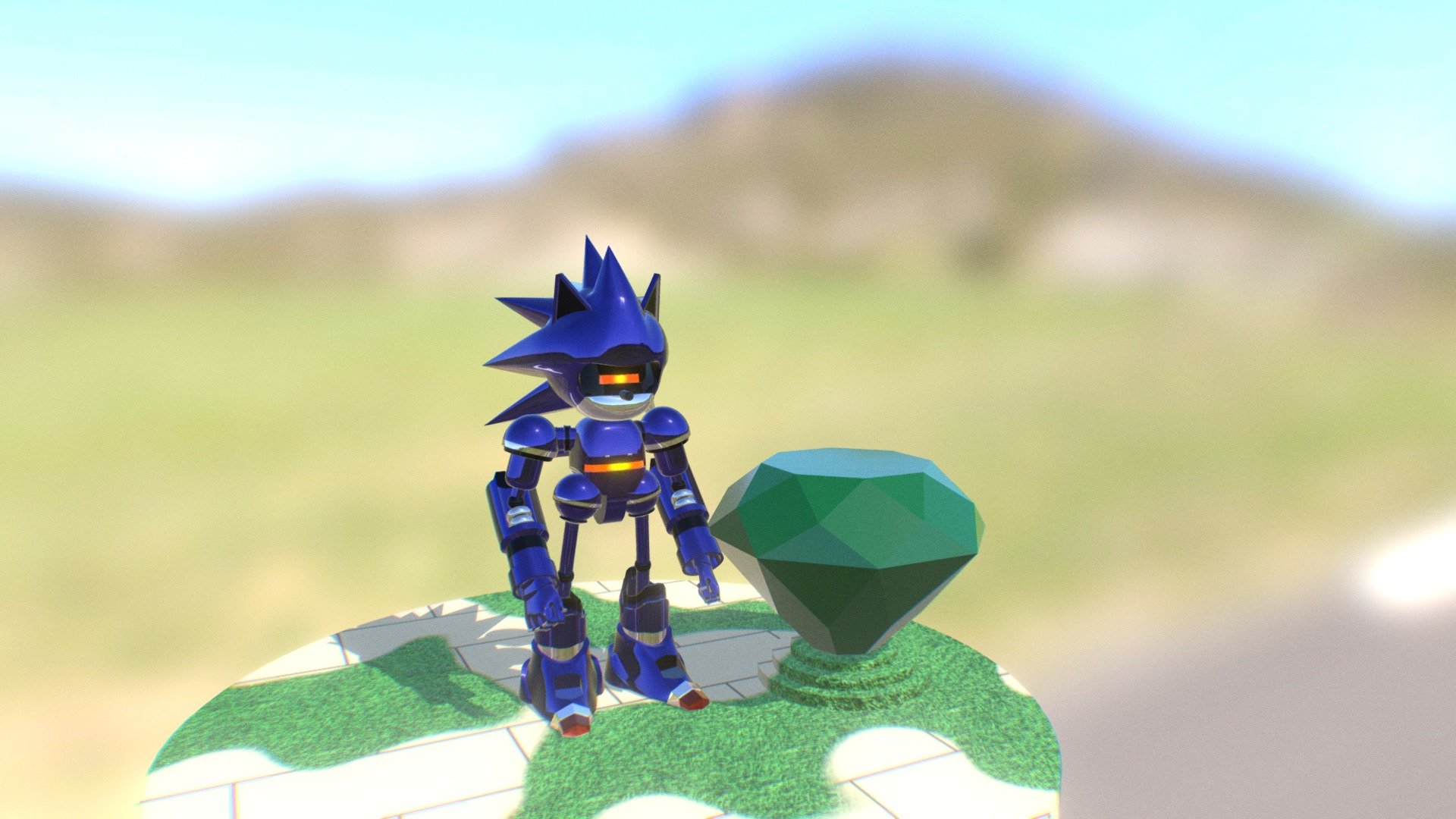Mecha Sonic and Master Emerald - 3D model by HaughtyGrayAlien