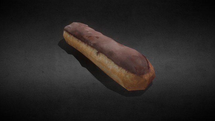 LowPoly éclair au chocolat 3D Model