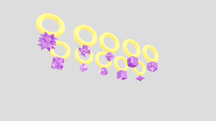 Pack of rings 3D Model