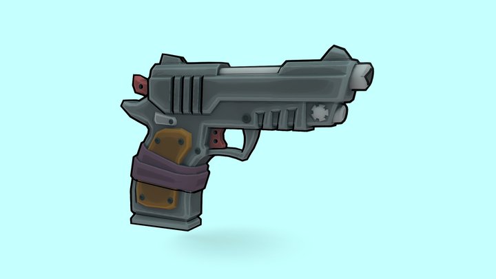 Stylized Pistol 3D Model