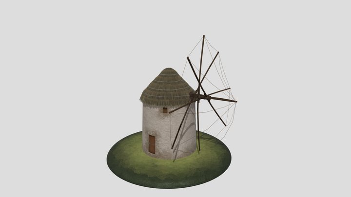 Greek windmill 3D Model