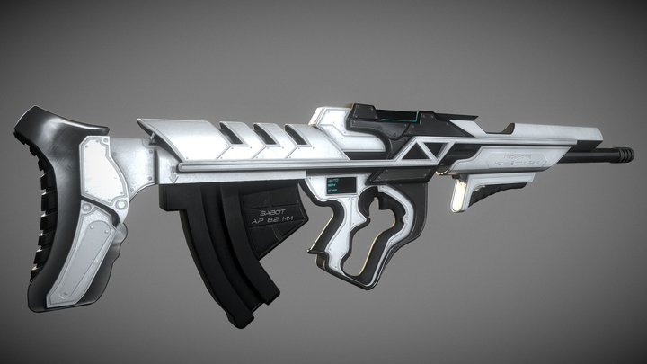 Mecha-Dyne Heavy Battle Rifle 3D Model