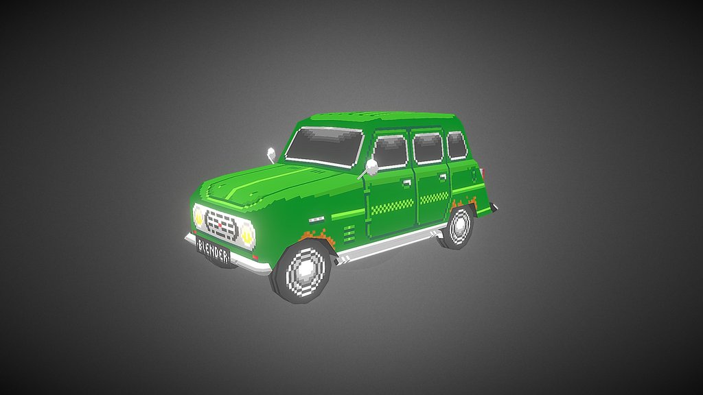 Low Poly Car - 3D Pixel Art