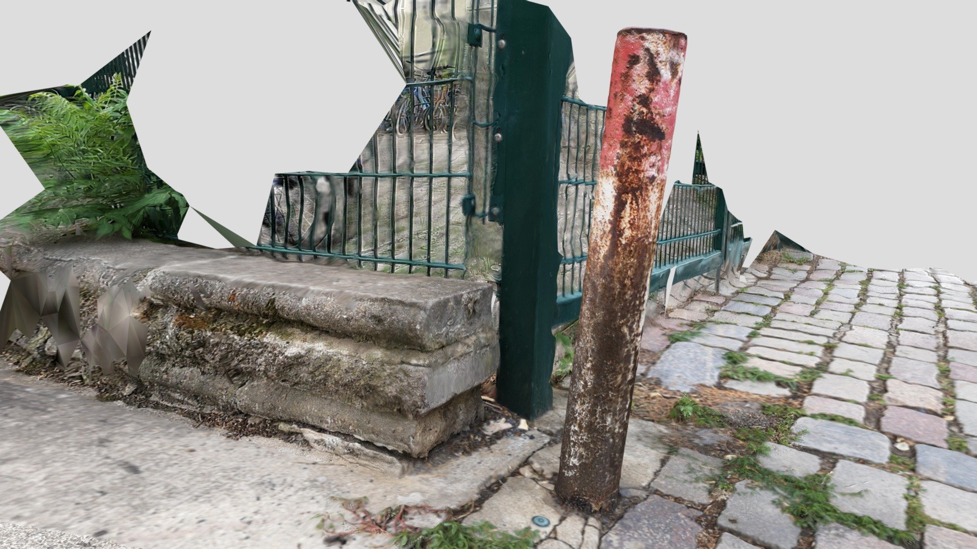 Rusty metal parking pole Berlin