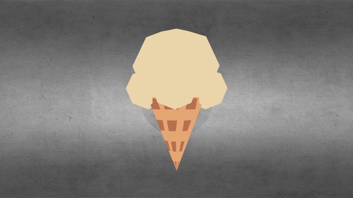 low poly ice cream 3D Model