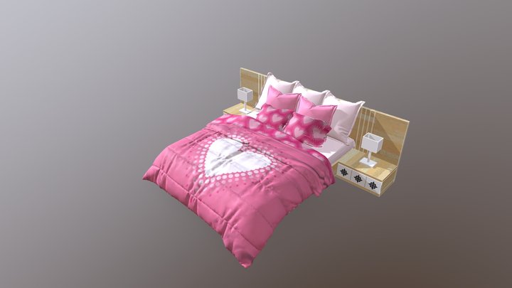 Cama Agatha Corazón 3D Model