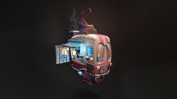 Stylized Cyberpunk Props and Animated Character in Props - UE