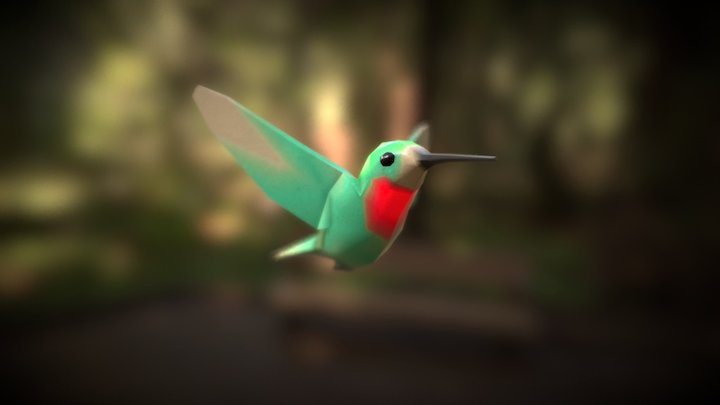 Low-Poly Hummingbird 3D Model