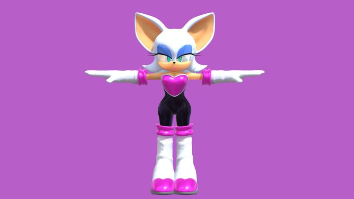 Sonic Adventure X Anime - Stylized Rouge 3D Model