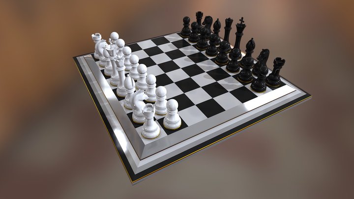 Xadrez Peão Branco Modelo 3d