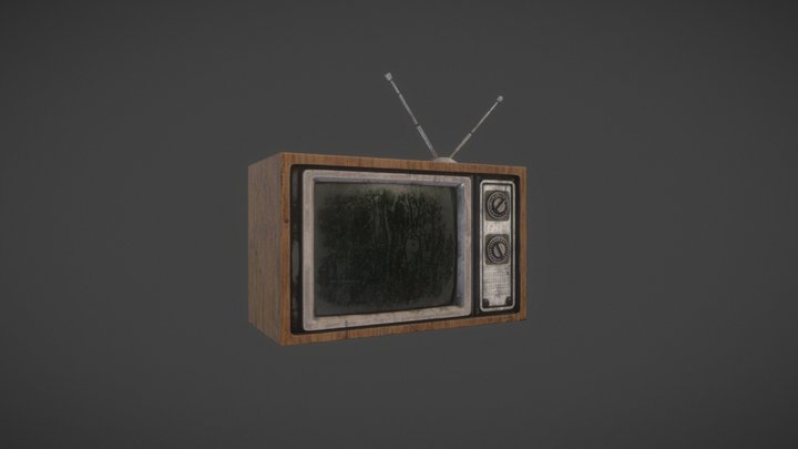 Old CRT TV Final 3D Model