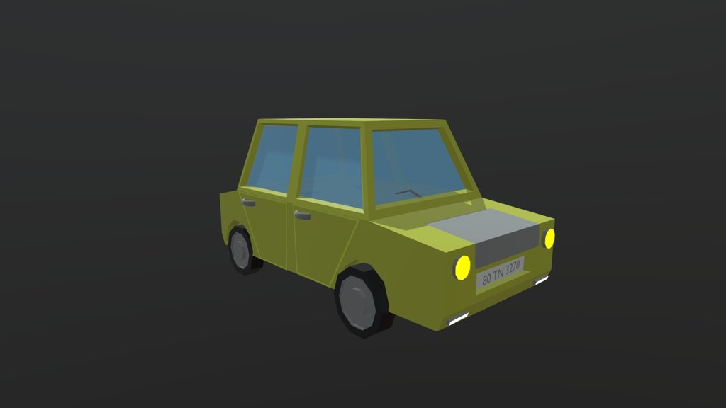Mr Bean's Mini Cooper - Cartoon Style 3D Model