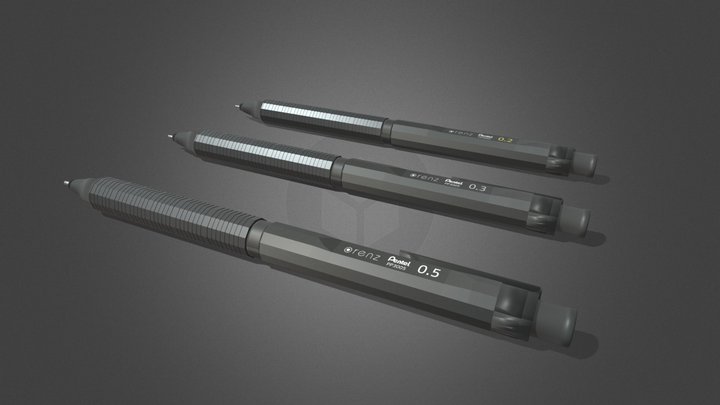 Pentel Orenznero 0.5/0.3/0.2 3D Model