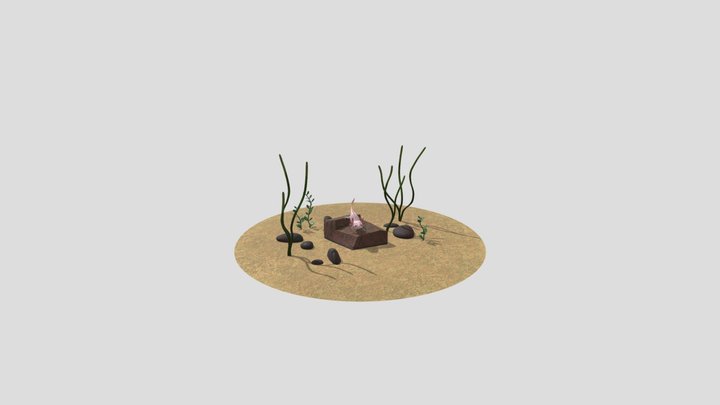 Underwater scene with axolotl animated 3D Model