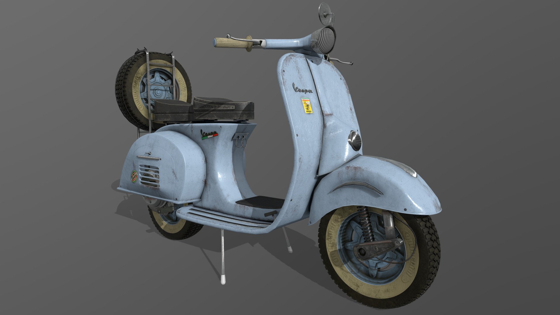 Realistic Old Vespa Model — Sketchfab embed 3D viewer
