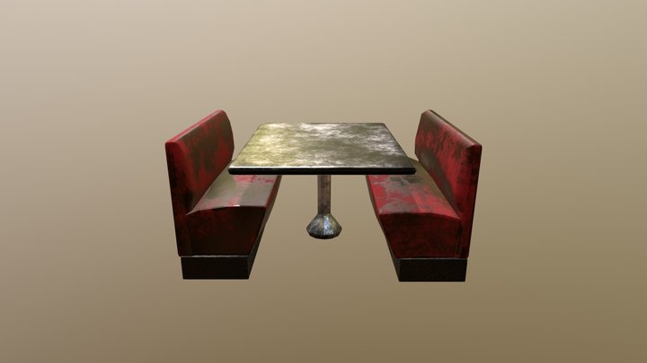 Diner Booth 3D Model