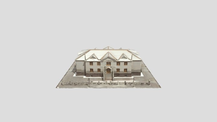 Old School Building in a Quiet Town 3D Model