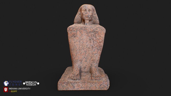 3D rendering of Early Block Statue - Detail